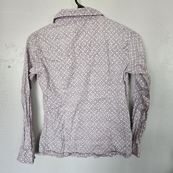 Cruel Girls XL 12 Purple White Casual Button Down Shirt Geometric Print Western - Picture 7 of 7
